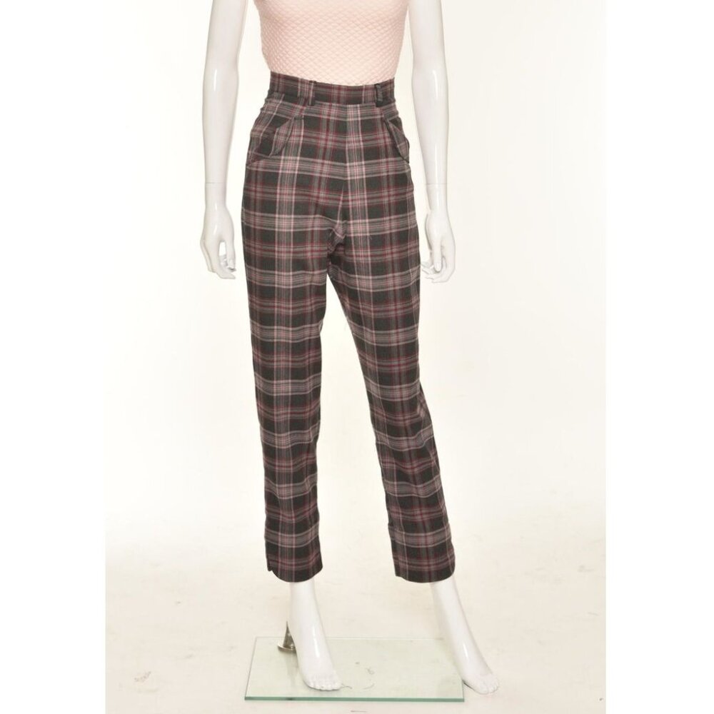 Freddies of Pinewood pink and grey plaid wing pants